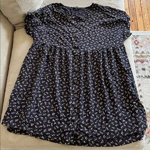 Madewell Mini Dress Button Front Spring Fling Floral Size XL